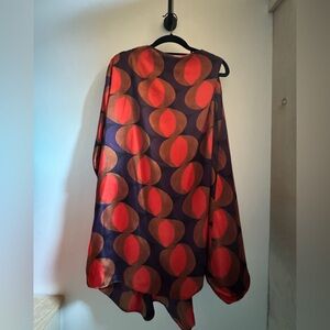 Zara Retro Geometric Long Sleeve mini dress